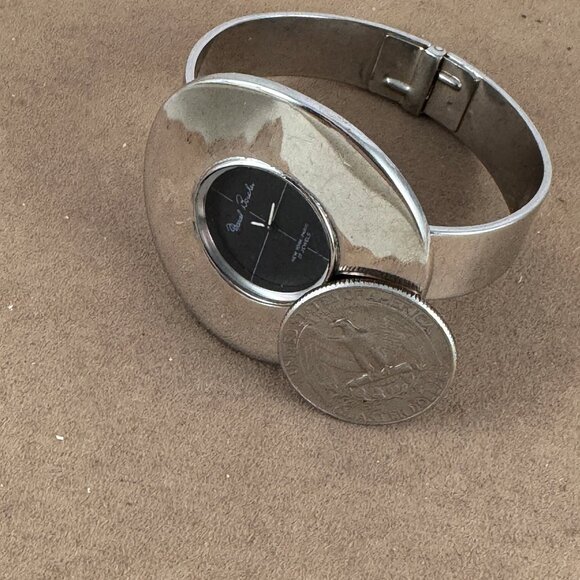 Vintage Marcel Boucher Round Hinged Cuff Bracelet Manual Winding Watch - Picture 4 of 8